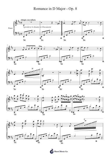 Romance in D Major, Op. 8 Sheet Music by Joseph Xie-Arr.Faitheva Carite