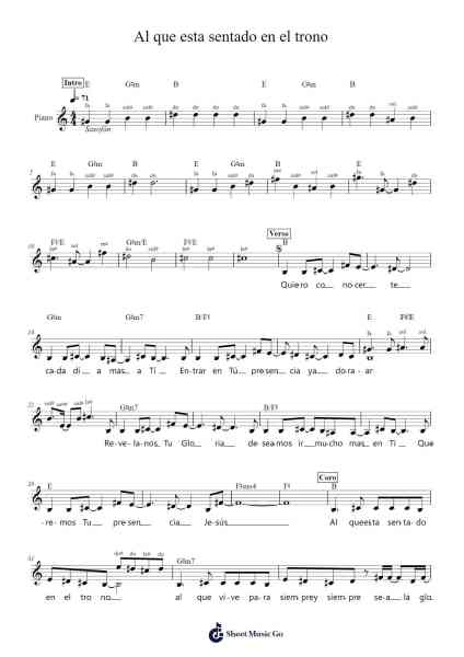 Al que esta sentado en el trono Sheet Music by Marcos Brunet-Arr.Dobing