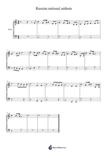 Russian national anthem Sheet Music by Ricky-Arr.Wancolm