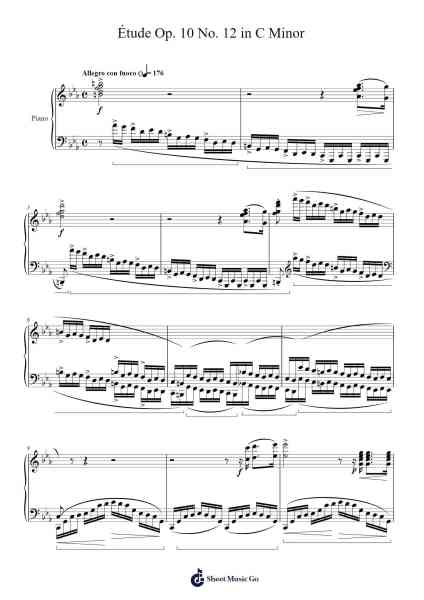 Étude Op. 10 No. 12 in C Minor Sheet Music by Frédéric François Chopin-Arr.Everal Baurell
