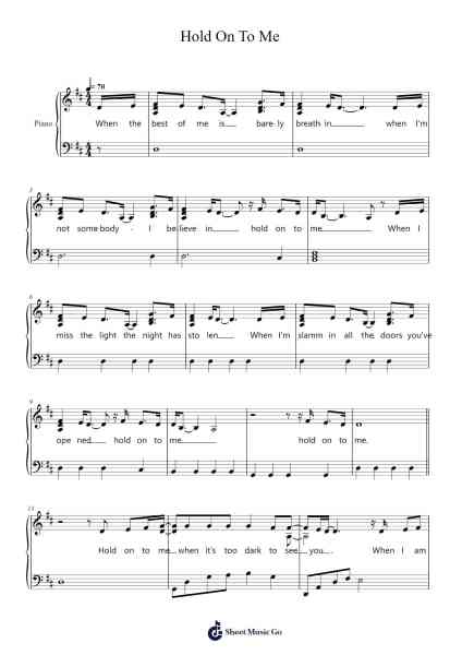 Hold On To Me Sheet Music by Lauren Daigle-Arr.Hornwald