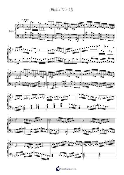 Etude No. 13 Sheet Music by -Arr.Dowar Warford