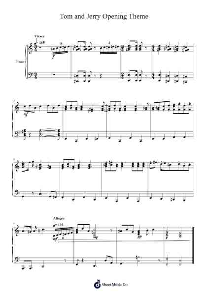 Tom and Jerry Opening Theme Sheet Music by Paglen Larwat-Arr.Xanlain Drychel