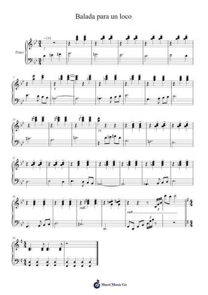 Balada para un loco Sheet Music by Astor Piazzolla-Arr.Trollfax