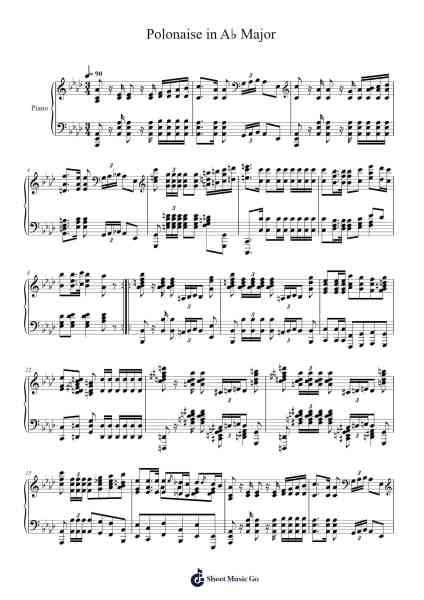 Polonaise in A♭ Major Sheet Music by agastyaveluri-Arr.Camilbeard