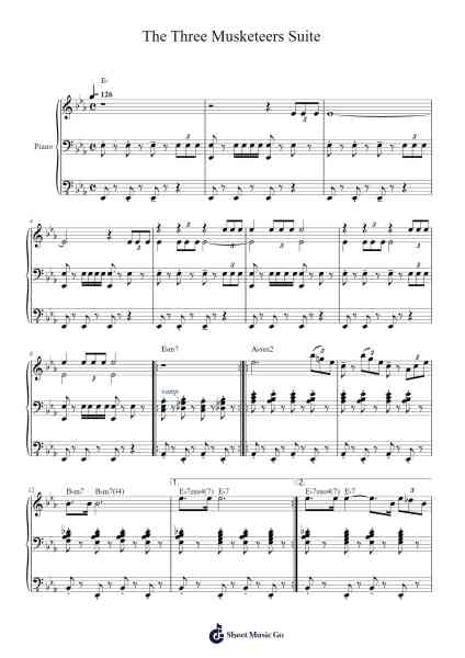 The Three Musketeers Suite Sheet Music by Max Steiner-Arr.Bushdiah Kenthood