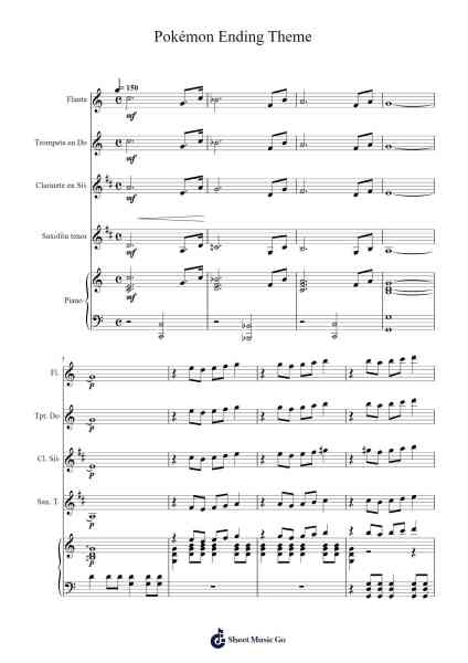 Pokémon Ending Theme Reorchestrated Sheet Music by Braxton Burks-Arr.Hilltim Moobright