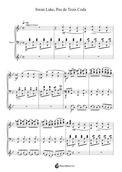 Swan Lake, Pas de Trois Coda (Piano) 樂譜由 Hinchi - 編曲 Cocroft Blairkins