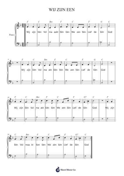 WIJ ZIJN EEN Sheet Music by Wim-Arr.Popgram Migcky