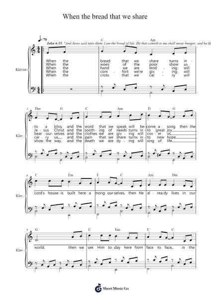 When the bread that we share Sheet Music by Misc Praise Songs-Arr.Mollpag
