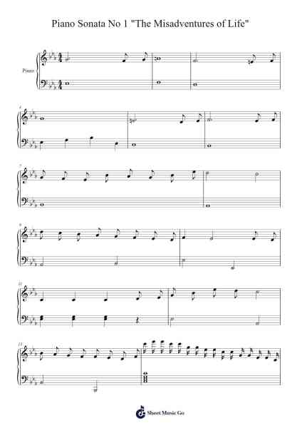 Piano Sonata No. 1 "The Misadventures of Life" Sheet Music by yonathang9019-Arr.Chao'neil Wantience