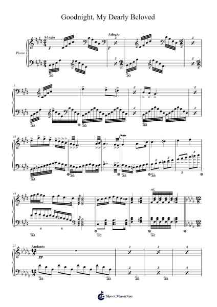 Goodnight, My Dearly Beloved Sheet Music by Loudan Stephen Alexenov Stradinoff-Welkinstein-Arr.Gadam