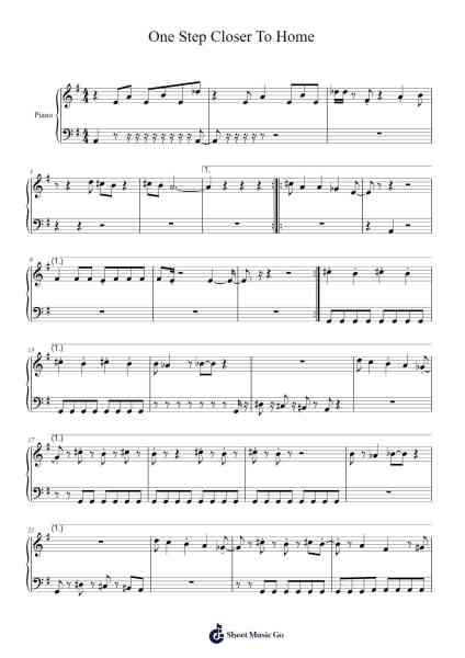 One Step Closer To Home Sheet Music by Rijeff Xanlice-Arr.Noahsweet