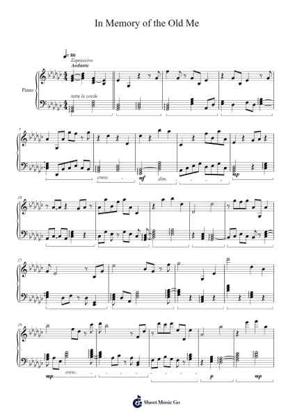 In Memory of the Old Me Sheet Music by Deaunna Hedgespeth-Arr.Adnest Fitzvin