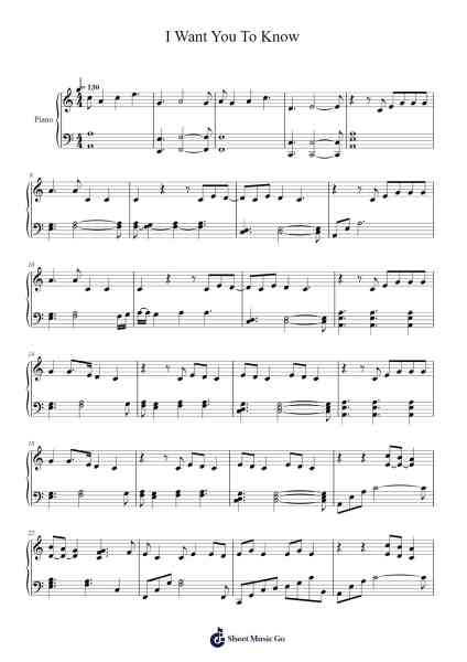 I Want You To Know Sheet Music by Zedd-Arr.Fieldbing