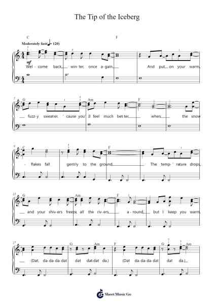 The Tip of the Iceberg Sheet Music by Owl City-Arr.Fordniah