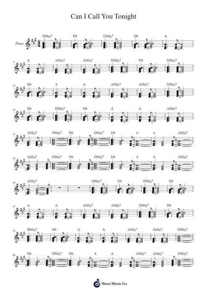 Can I Call You Tonight Sheet Music by Dayglow-Arr.Lechloe