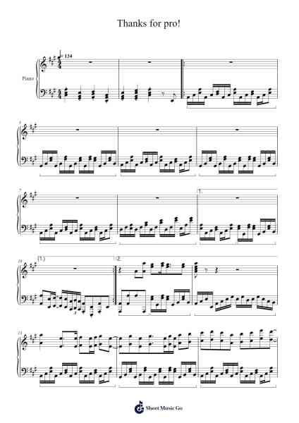 Thanks for pro! Sheet Music by Scotttim-Arr.Bettiane Rexpoe