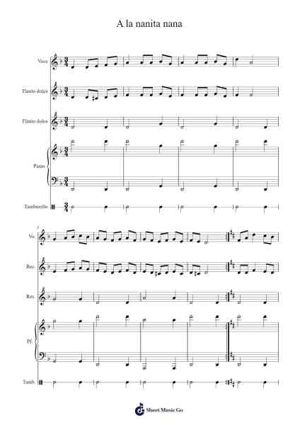 A la nanita nana Sheet Music by Eipsving Pegess-Arr.Kirkmaltz