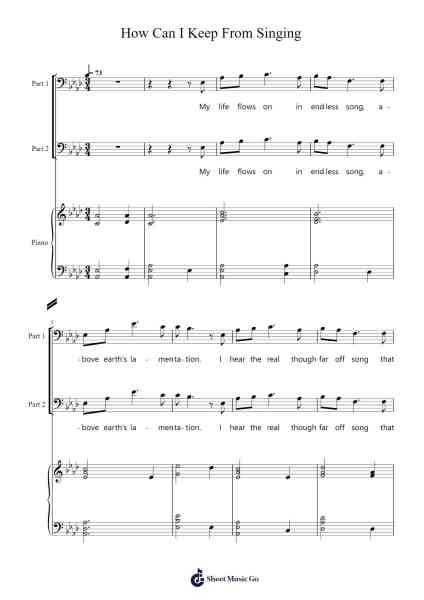How Can I Keep From Singing Sheet Music by katecuttill-Arr.Latckens