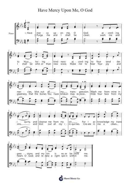 Have Mercy Upon Me, O God Sheet Music by Armsnow Jamesclare-Arr.Chrisriah Sheicia