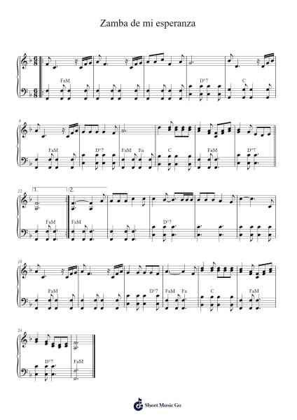 Zamba de mi esperanza Sheet Music by Unknown author-Arr.Greydre Keithburne