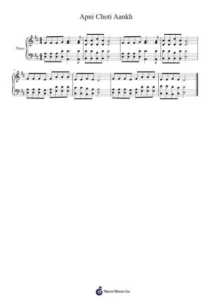 Apni Choti Aankh Sheet Music by 지선-Arr.Tomnee