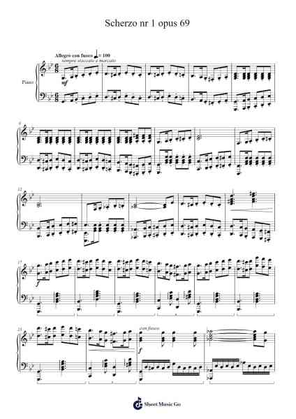 Scherzo nr 1 opus 69 Sheet Music by K.v Friedrich-Arr.Keyed Kakuk