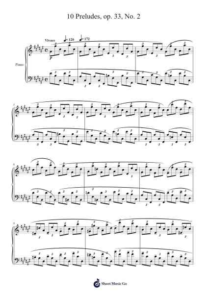 10 Preludes, Op. 33, No. 2 Sheet Music by Sergei Bortkiewicz-Arr.Joycelup