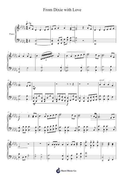 From Dixie with Love Sheet Music by Unknown author-Arr.Nelmar