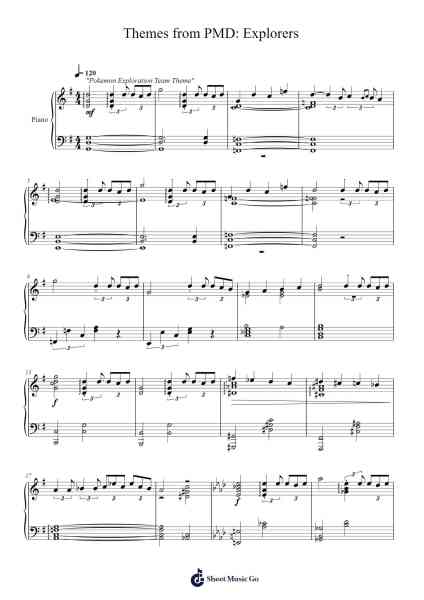 Themes from PMD: Explorers Sheet Music by Pokémon-Arr.Tessliz