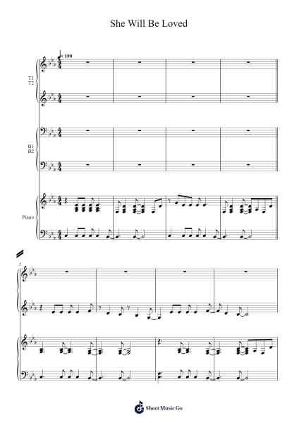 She Will Be Loved Sheet Music by Maroon 5-Arr.Royps