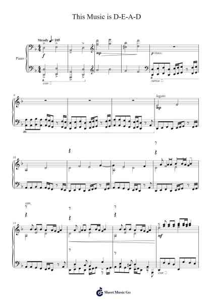 This Music is D-E-A-D Sheet Music by Andrew Wrangell-Arr.Keatsrid Burnsgo