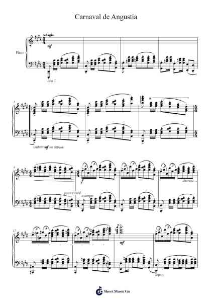 Carnaval de Angustia Sheet Music by Kuu/M.R.-Arr.Besquinn