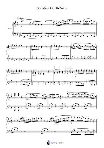 Sonatina in C Major, Op. 36, No. 3 Sheet Music by Muzio Clementi-Arr.Chloekeats