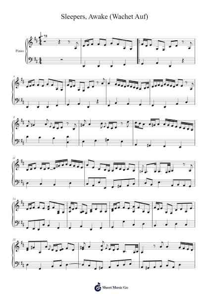 Wachet Auf, ruft uns die Stimme, BWV 140 Sheet Music by Johann Sebastian Bach-Arr.Pennlyle Ferpkins