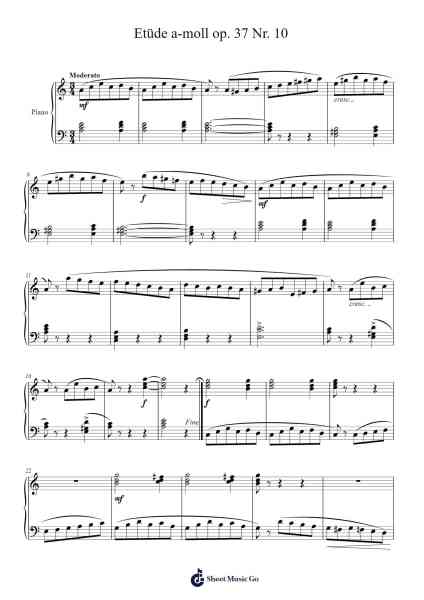 Etüde in A Minor, Op. 37 No. 10 Sheet Music by Antoine-Henry Lemoine-Arr.Morsedric