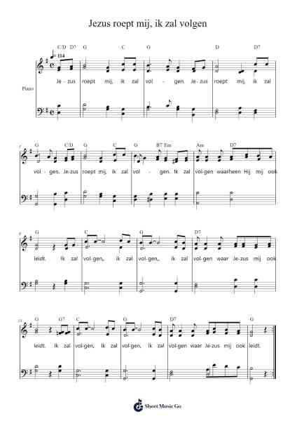 Jezus roept mij, ik zal volgen Sheet Music by -Arr.Gregan Forslome