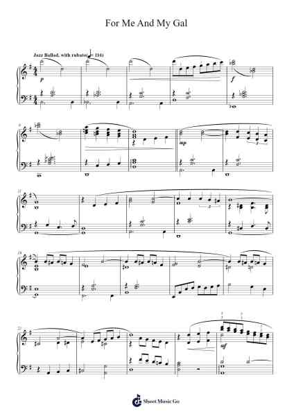 For Me And My Gal Sheet Music by George W. Meyer-Arr.Barlo Osford