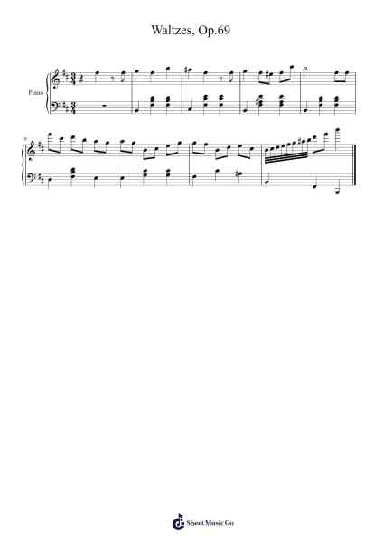 Waltzes, Op. 69 Sheet Music by Frédéric Chopin-Arr.Gorale Wattia