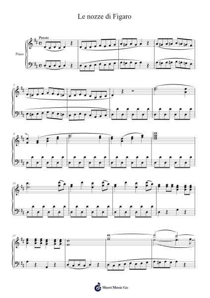 Le nozze di Figaro Sheet Music by Wolfgang Amadeus Mozart-Arr.Dempdawn Ftance