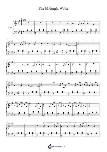 The Midnight Waltz Sheet Music by Vicenzo Piano-Arr.Leoduke Hodwey