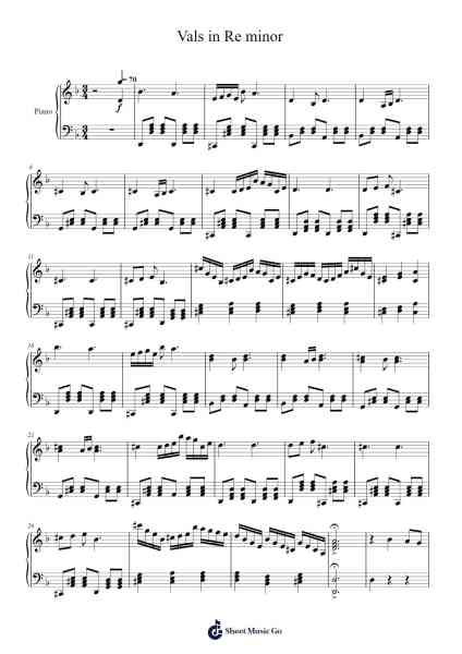 Vals in Re minor Sheet Music by alex1234nsiw-Arr.Eipsyale
