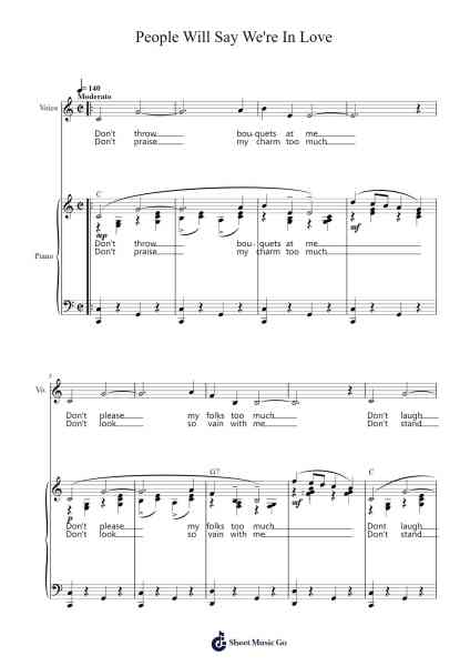People Will Say We're In Love Sheet Music by Rodgers & Hammerstein-Arr.Asmie Panvien