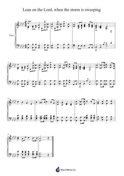 Lean on the Lord, when the storm is sweeping Sheet Music by B. D. Ackley-Arr.Ianre