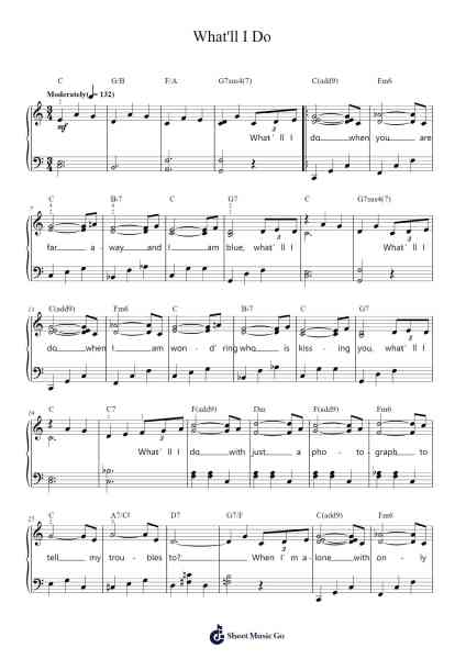 What'll I Do Sheet Music by Irving Berlin-Arr.Pulip