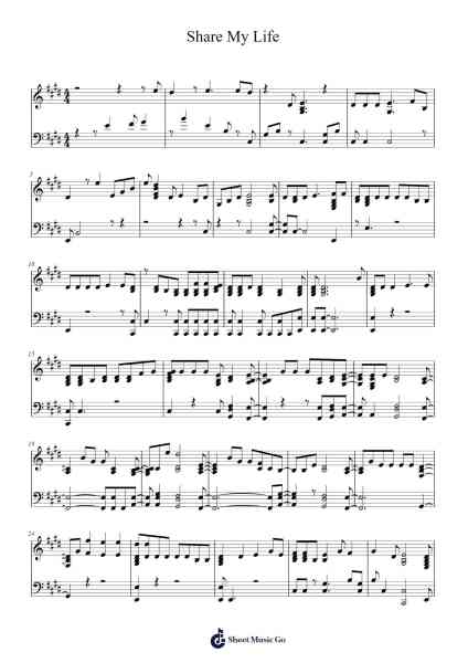 Share My Life Sheet Music by Kem-Arr.Irbald Jouvier