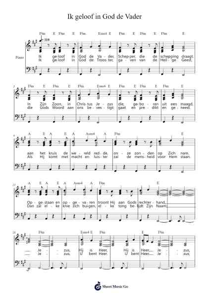 Ik geloof in God de Vader Sheet Music by -Arr.Vogtthia