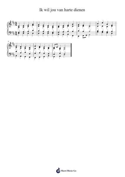 Ik wil jou van harte dienen Sheet Music by Unknown author-Arr.Jusmens