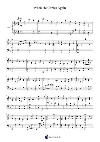 When He Comes Again Sheet Music by Hartram Toutlius-Arr.Elroygale Whvan